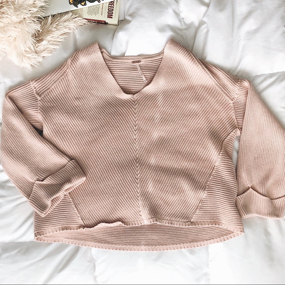 Free People Cropped Knit Sweater